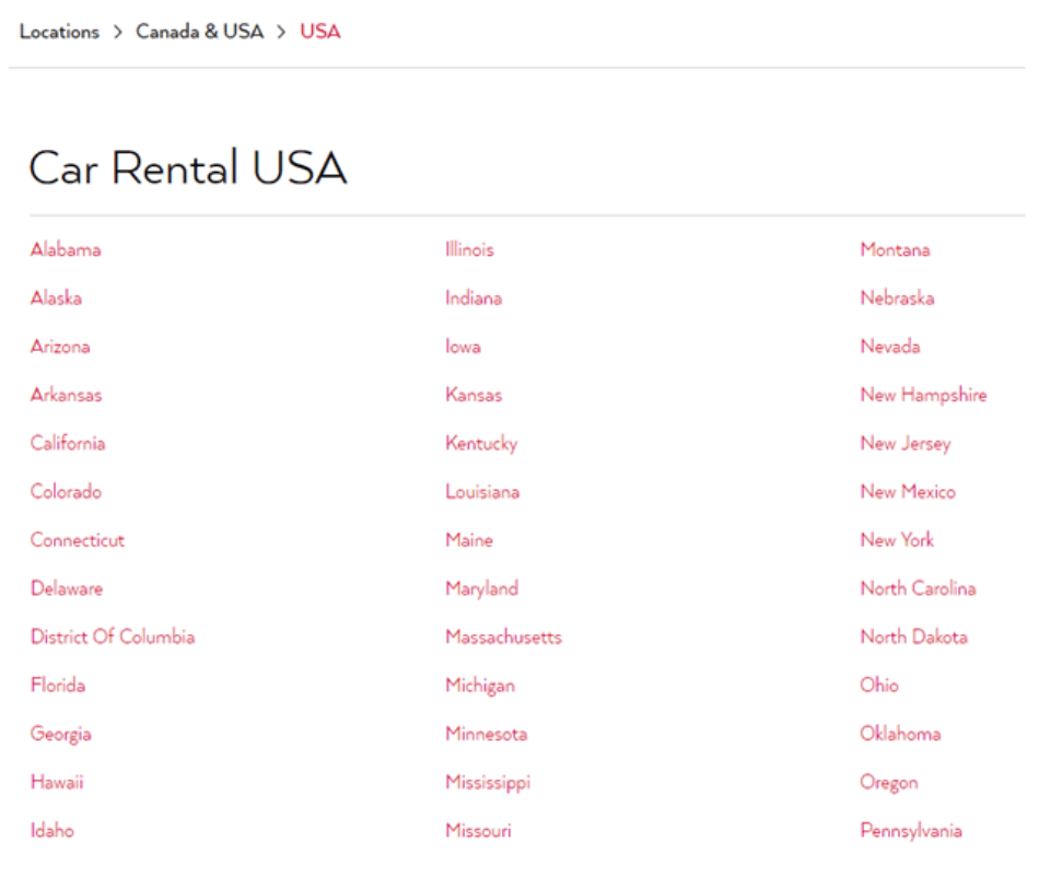 State and City Breadcrumb Navigation